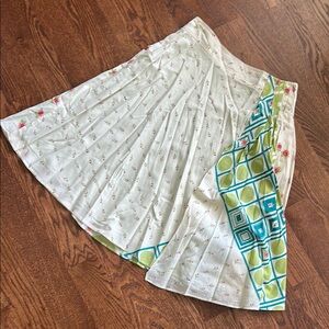 Y2K Vintage D&G Cream A-Line Knee-Length Pleated Skirt